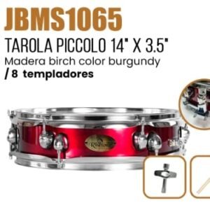 RISETONE  JBMS1065  TAROLA PICCOLO MADERA BIRCH COLOR BURGUNDY 14" x 3.5" C/BAQUETA