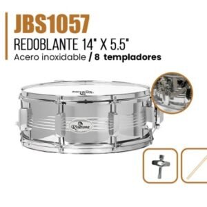 RISETONE  JBS1057  REDOBLANTE ACERO INOXIDABLE 14" x 5.5" C/BAQUETA
