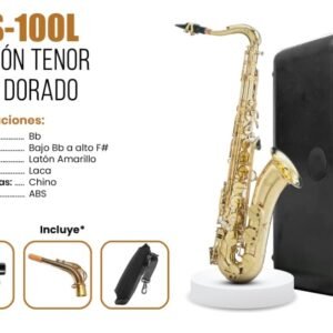 RISETONE  JBTS-100L  SAXOFON TENOR, LLAVE SIB, ESCALA DE SIB GRAVE HASTA FA ALTO, LATON AMARILLO, ZAPATILLAS CHINAS