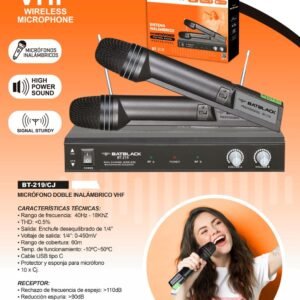 Batblack BT-219/CJ – Sistema Doble de Micrófonos Inalámbricos VHF