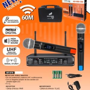 BATBLACK BT-678 micrófonos inalámbricos UHF