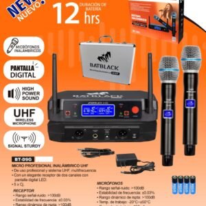 BATBLACK   BT-D9G micrófonos inalámbricos UHF