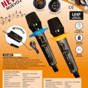 BATBLACK BT-Q2M micrófono inalámbrico UHF