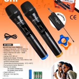 BATBLACK BT-668N micrófonos inalámbricos UHF