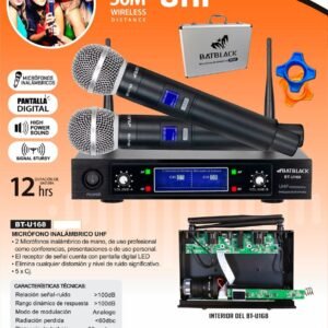 BATBLACK   BT-U168 MICROFONO INALAMBRICO UHF