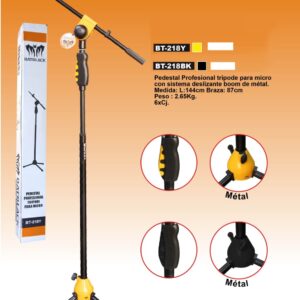 BATBLACK BT-218Y / BATBLCK BT-218BK PEDESTAL DE MICRO (AMARILLO - NEGRO)