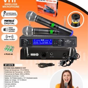 BATBLACK   BT-V67R MICROFONO INALAMBRICO UHF