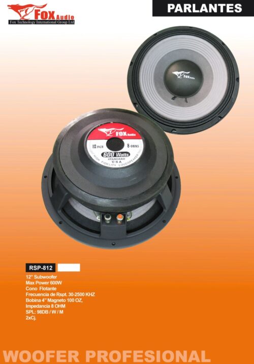 FOX AUDIO RSP-812 PARLANTE 600W