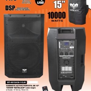 BATBLACK BT-4815A38-1/CJ8 ALTAVOZ AMPLIFICADO 15" - 10000W