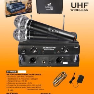 BATBLACK BT-M559B MICROFONO INALAMBRICO UHF DOBLE