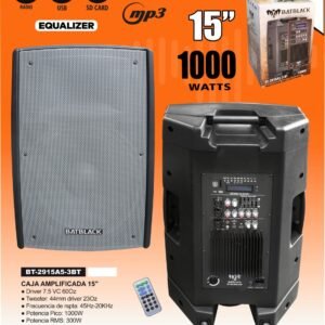 BATBLACK BT-2915A5-3BT ALTAVOZ AMPLIFICADO 15"