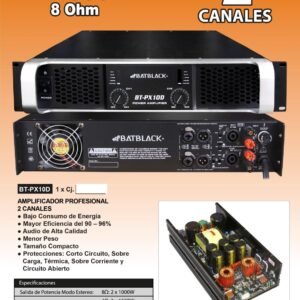 BATBLACK BT-PX10D AMPLIFICADOR PROFESIONAL 8 Ohm 2 X 1000W