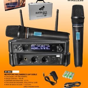 Batblack BT-M43 – Micrófono Inalámbrico Doble UHF