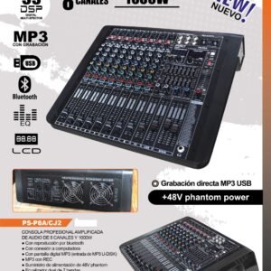 PRO SERIES PS-P8A/CJ2 CONSOLA AMPLIFICADA 1000W