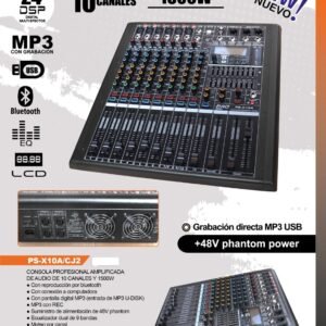 PRO SERIES PS-X10A/CJ2 CONSOLA AMPLIFICADA 1500W