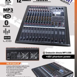 PRO SERIES PS-X12A/CJ2 CONSOLA AMPLIFICADA 1500W