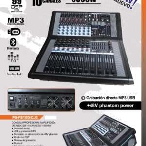 PRO SERIES PS-FS10D/CJ2 CONSOLA AMPLIFICADA 5000W