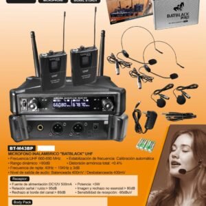 Batblack BT-M43BP – Micrófono Inalámbrico UHF