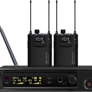 RELACART PM-320 Sistema Inalámbrico Stereo in Ear Monitor, UHF  1 transmisor y 2 receptores