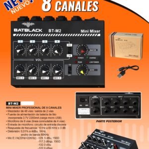 BATBLACK BT-M2 MINI MIXER 8 CANALES