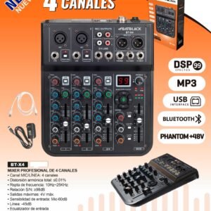 BATBLACK BT-4X MINI MIXER 4 CANALES