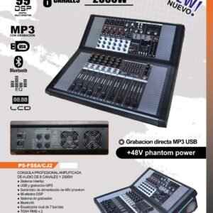 PRO SERIES  PS-FS8A/CJ2 CONSOLA AMPLIFICADA 2000W