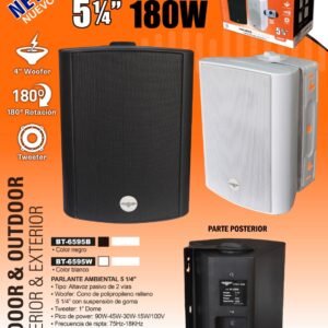 BATBLACK BT-6595B & BT-6595W PARLANTE AMBIENTAL 180W (PAR)