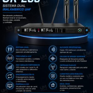 UR-280 Sistema de micrófono inalámbrico True Diversity de 2 canales