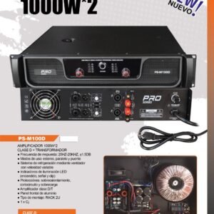 PRO SERIES PS- M100D AMPLIFICADOR 1000W*2