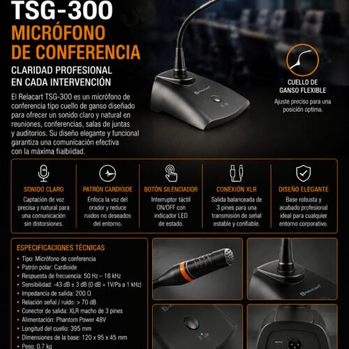 RELACART TSG-300 Micrófono de conferencia