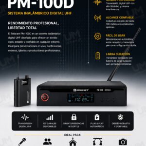 RELACART PM-100D Sistema de monitoreo inalambrico personal UHF