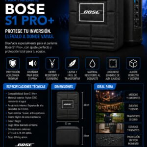 Funda Acolchada para Parlante Bose s1pro+ con logo bordado