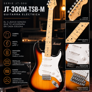 Jay Turser JT-300M-TSB-M-U | Guitarra Eléctrica