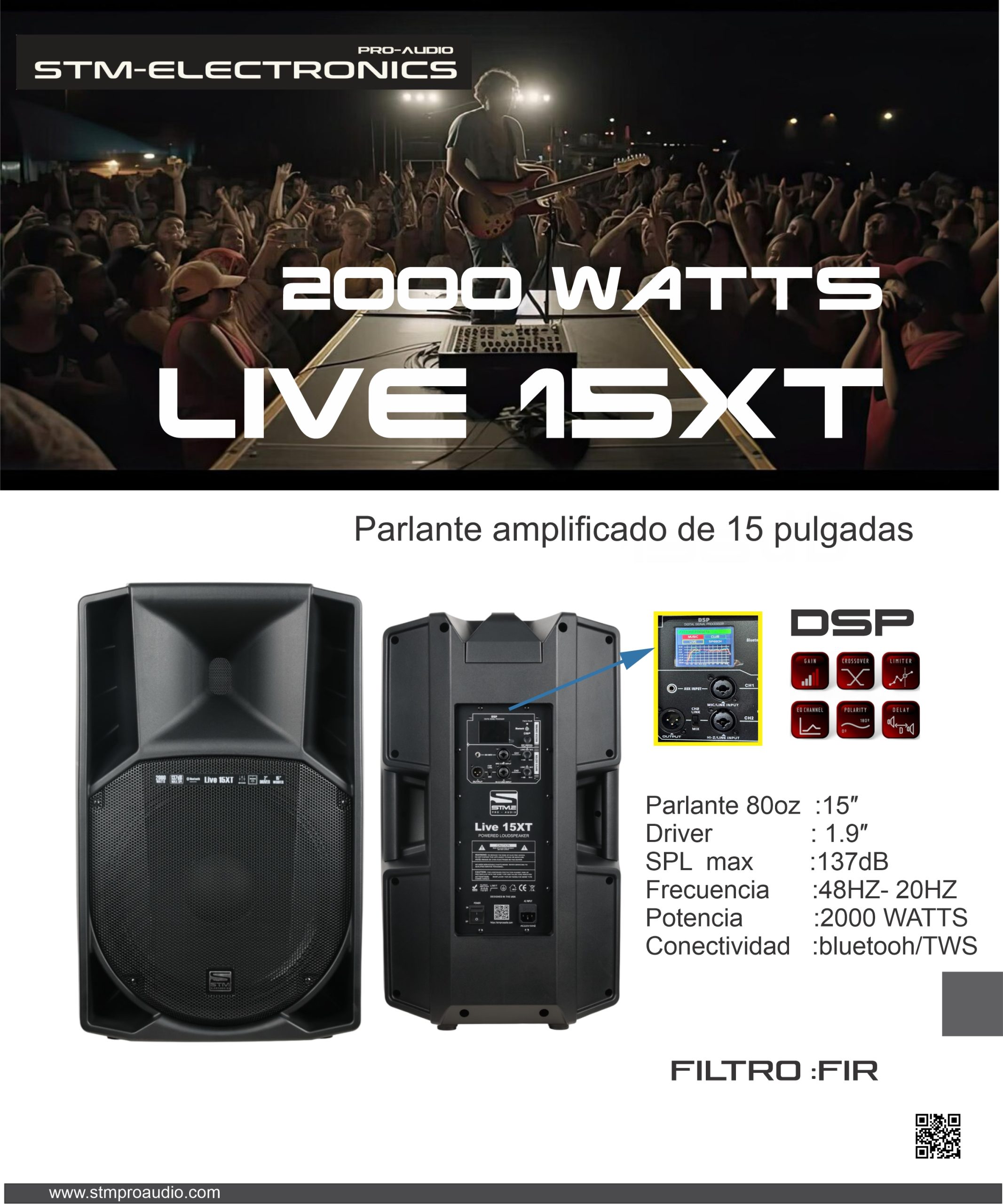 STM ELECTRONICS LIVE 15XT PARLANTE ACTIVO - Imagen 4