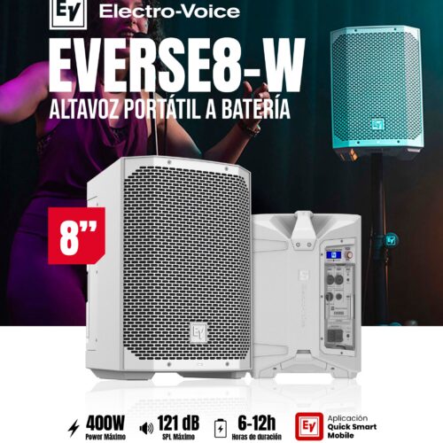 ELECTRO VOICE EVERSE 8 W Altavoz a batería resistente a la intemperie con audio y control Bluetooth®