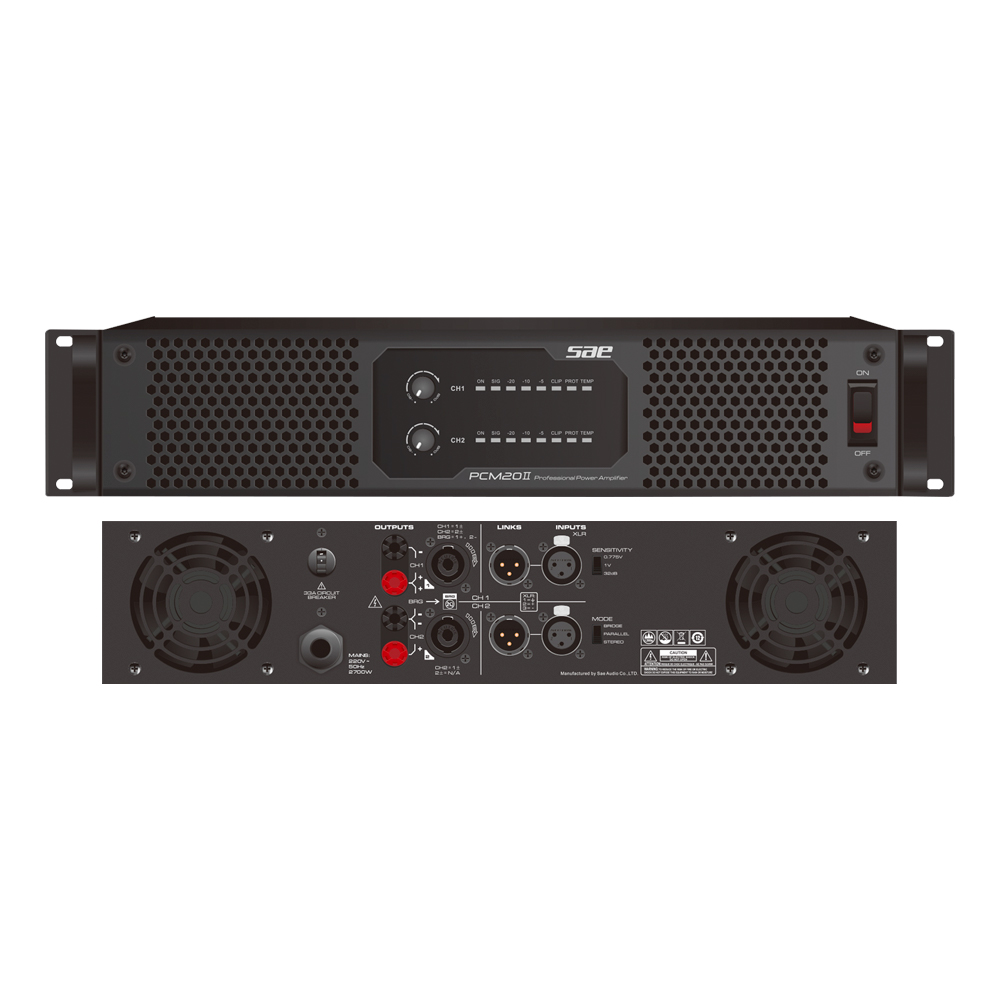 SAE PCM20II POWER LIGHT 4600W x 2* 2 OHM CLASS I – NEUTRIK SPEAKON NL4