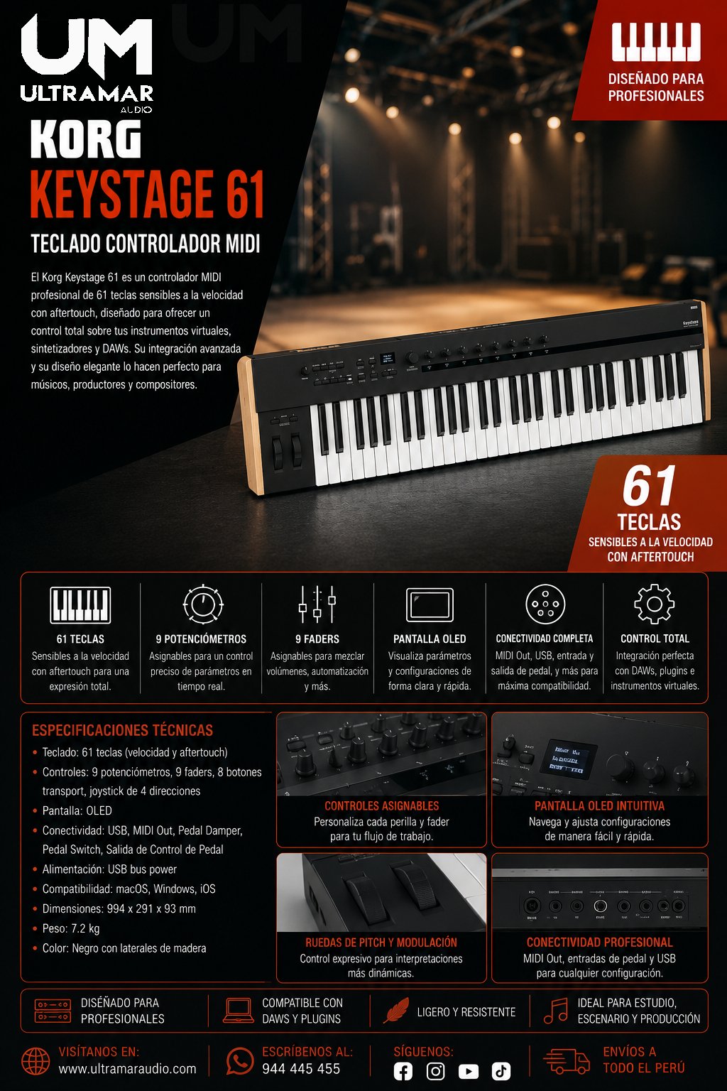 Korg Keystage 61 Teclado Controlador MIDI