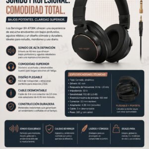 BH 470BK | Behringer | Auriculares de monitorización de estudio
