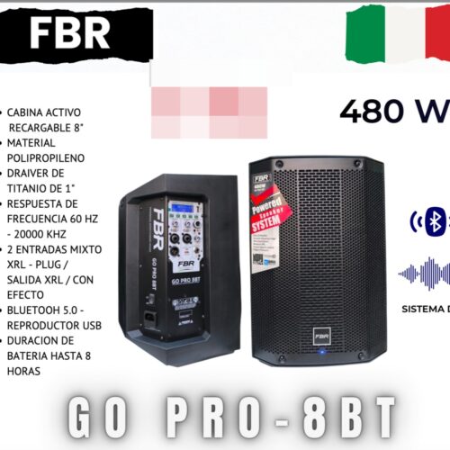 Parlante activo portátil FBR GO PRO-8BT Bluetooth 8 pulgadas