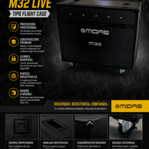 Case Rack para Midas M32 LIVE tipo flight case