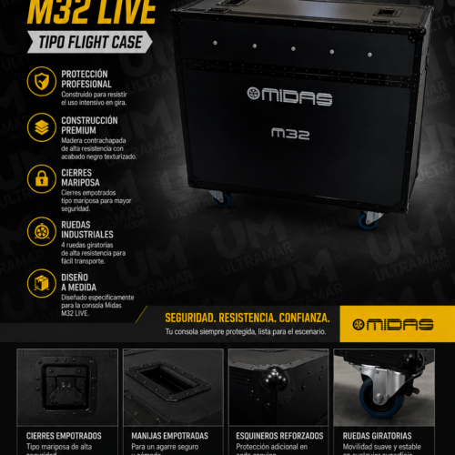 Case Rack para Midas M32 LIVE tipo flight case