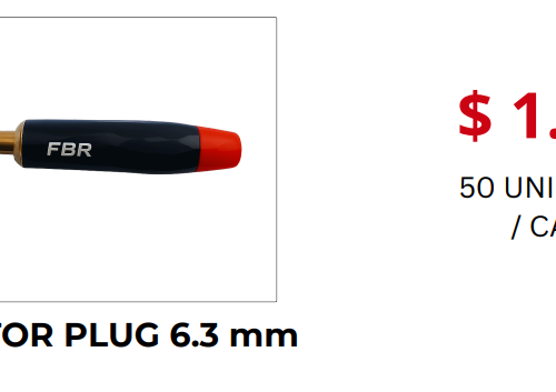 FBR Conector Plug 6.3 mm Profesional (Jack 1/4) | Precio por Unidad (Caja x50)