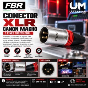 FBR Conector XLR Canon Macho 3 Pines Profesional (Caja x25)