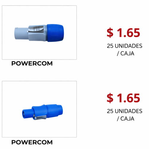 Conector PowerCON Profesional | Precio por Unidad (Caja x25)