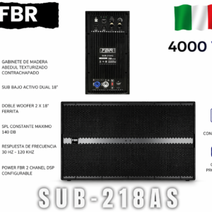 FBR Subwoofer Activo 4000W Dual 18” DSP Profesional