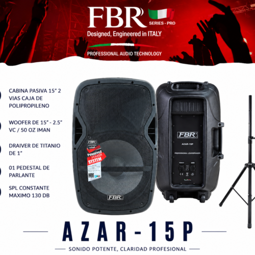 FBR Parlante Pasivo 3500W AZAR-15P 15” Profesional