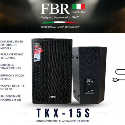 FBR Parlante Pasivo 5500W TKX-15S 15” Profesional