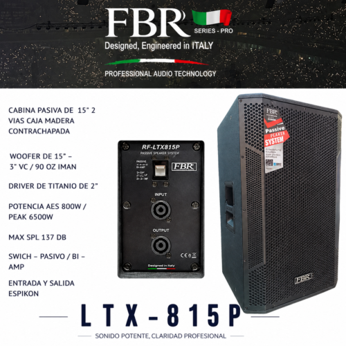 FBR Parlante Activo 6500W LTX-815P 15” Profesional