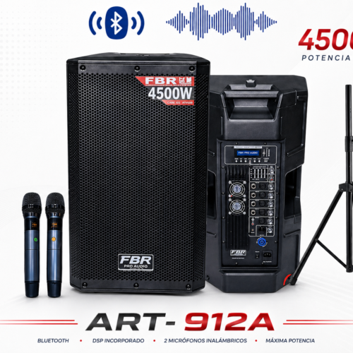 FBR Parlante Activo  4500W ART-912A Bluetooth y Micrófonos