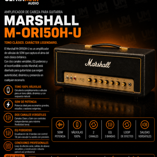 Marshall Origin 50H – Cabezal de Guitarra a Tubos de 50W